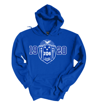 Zeta Phi Beta 1920 with Middle Shield Hoodie