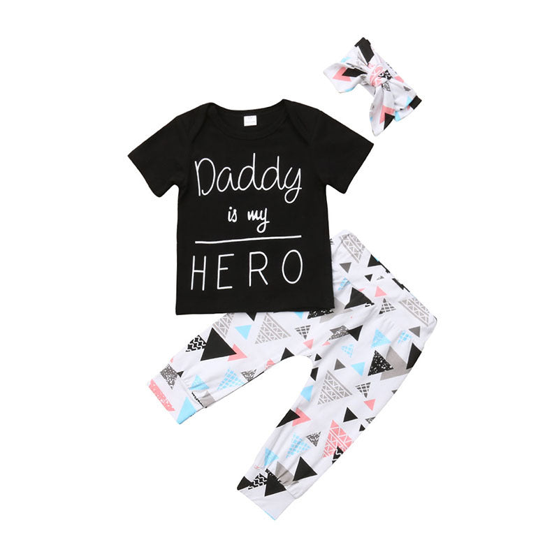 Short Sleeve Trousers Three-piece Child