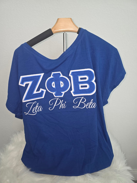 Zeta Phi Beta Off The Shoulder T-Shirt