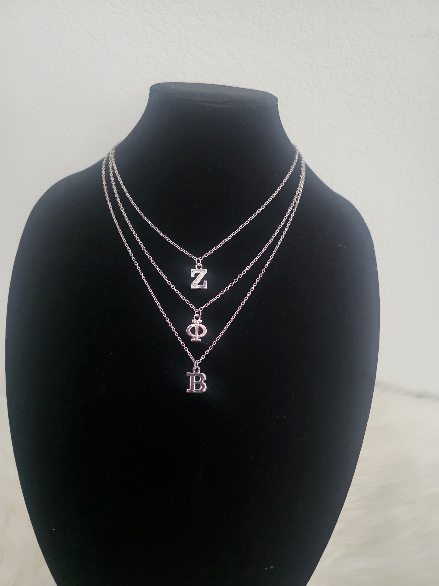 Zeta Phi Beta Triple Stack Greek Letter Necklace