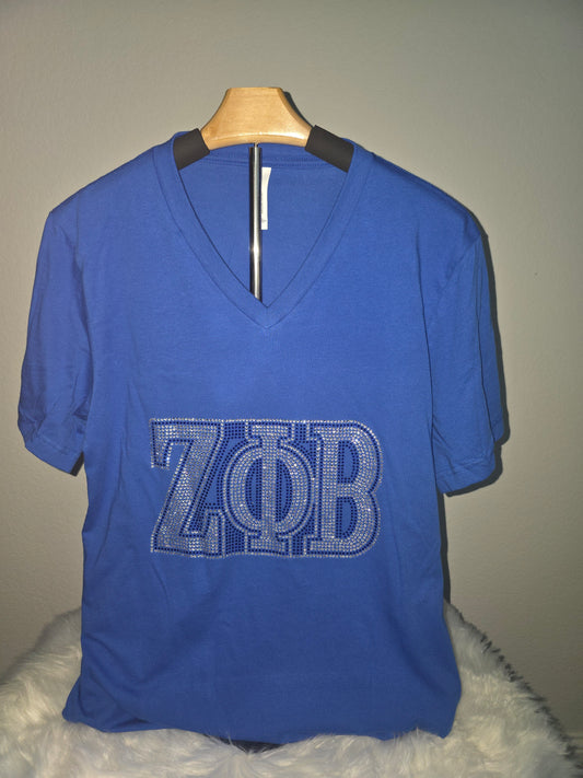 Zeta Phi Beta Greek Letter Bling Tee
