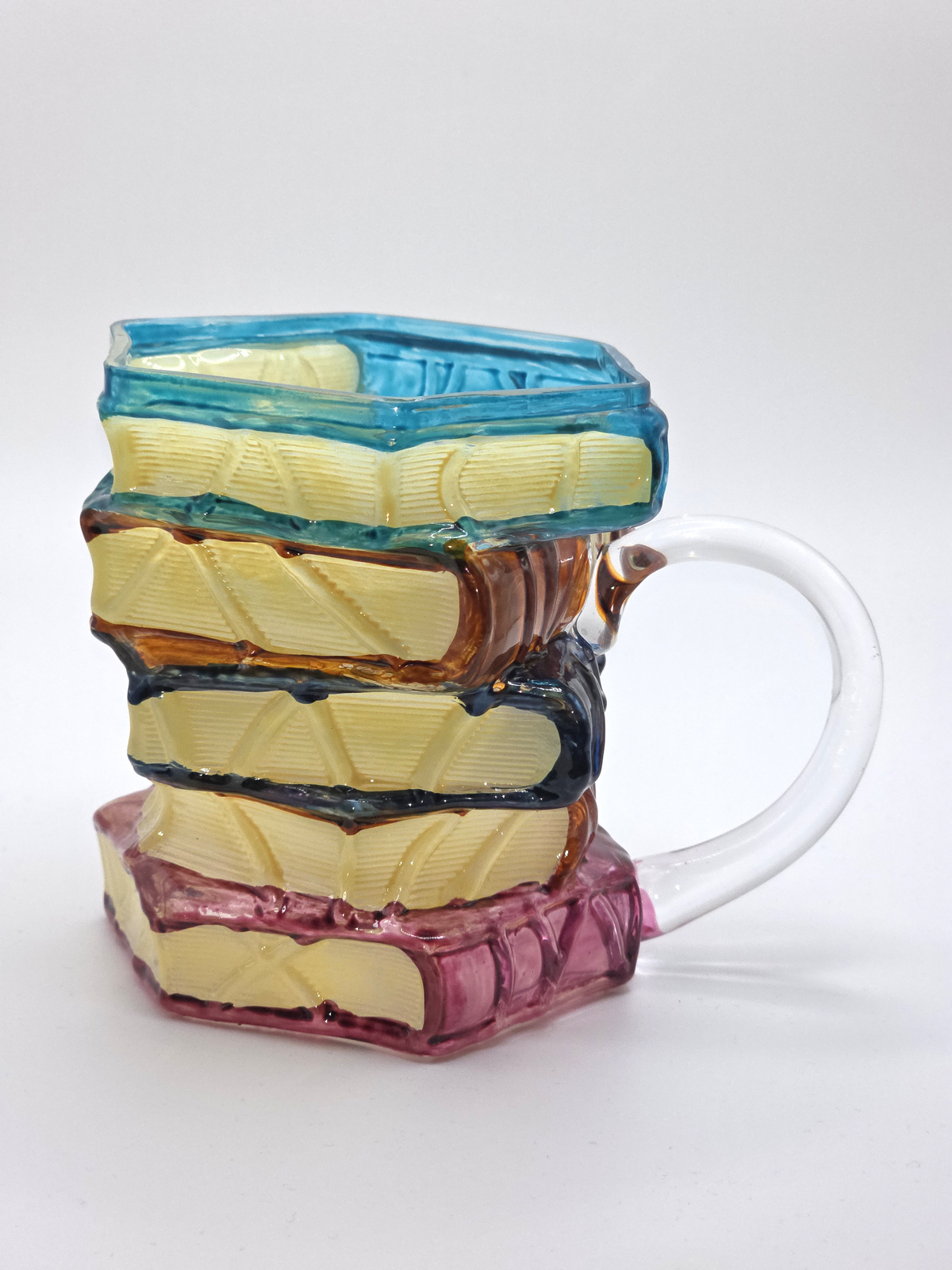 Stacked Book Shape Glass Mug