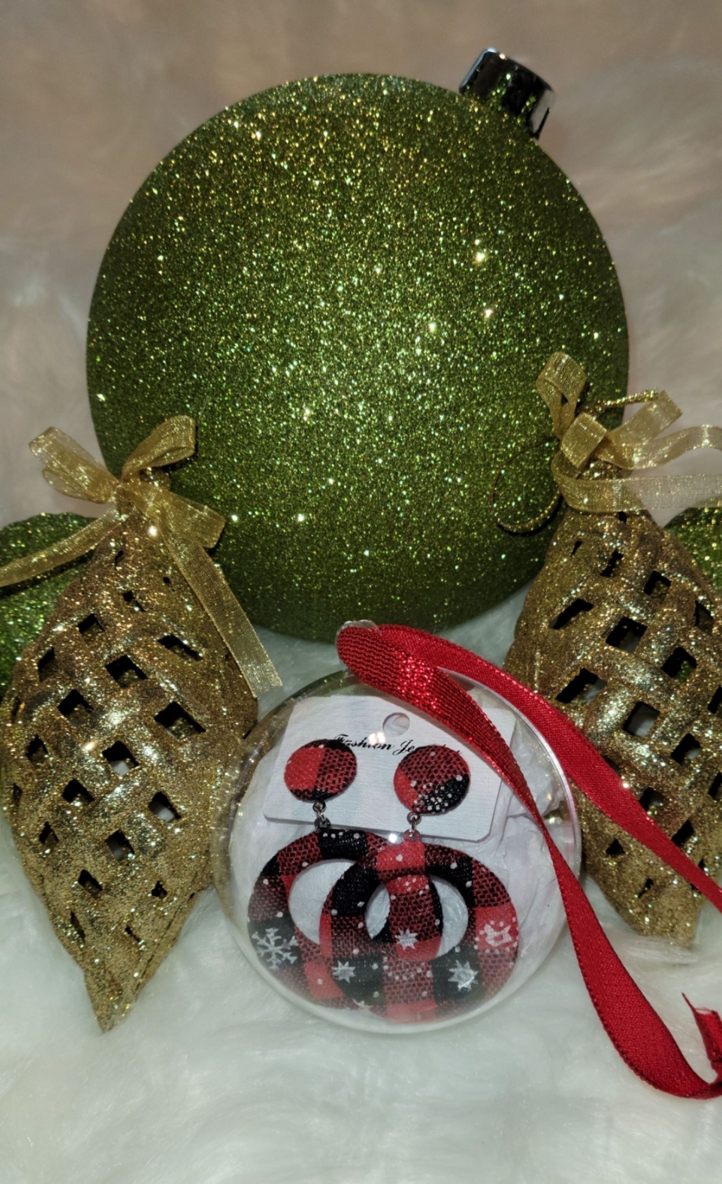 Buffalo Plaid Holiday Earrings