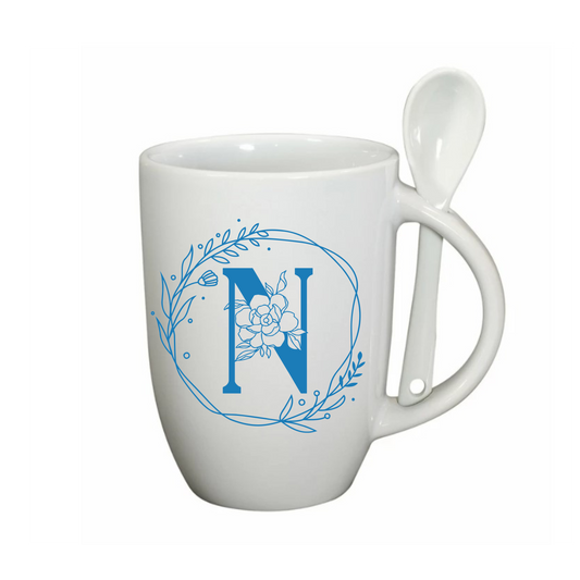 Floral Monogram Wreath Mug