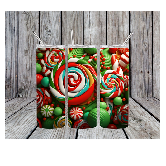 Christmas Candy 20oz Skinny Tumbler
