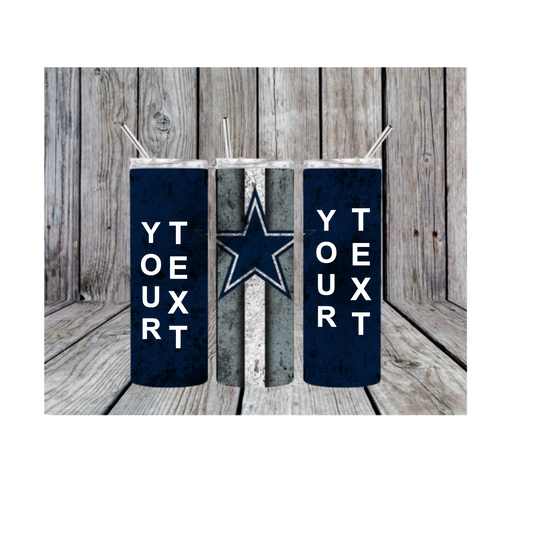 Cowboys Grunge 20oz Skinny Tumbler (Made in America)