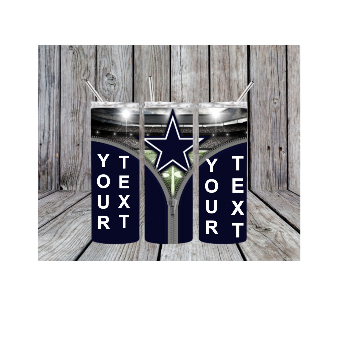 Cowboys Zipper 20oz Skinny Tumbler (Made in the USA)