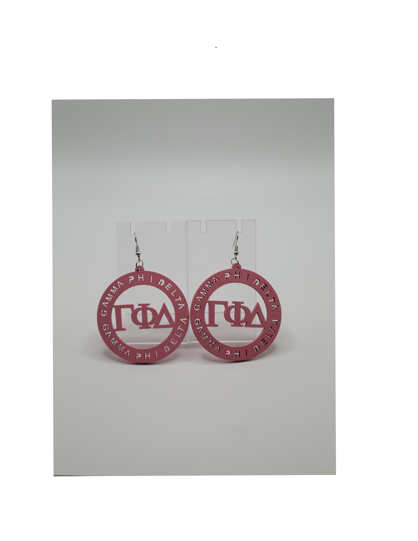 Gamma Phi Delta Greek Letter Earrings - Blue