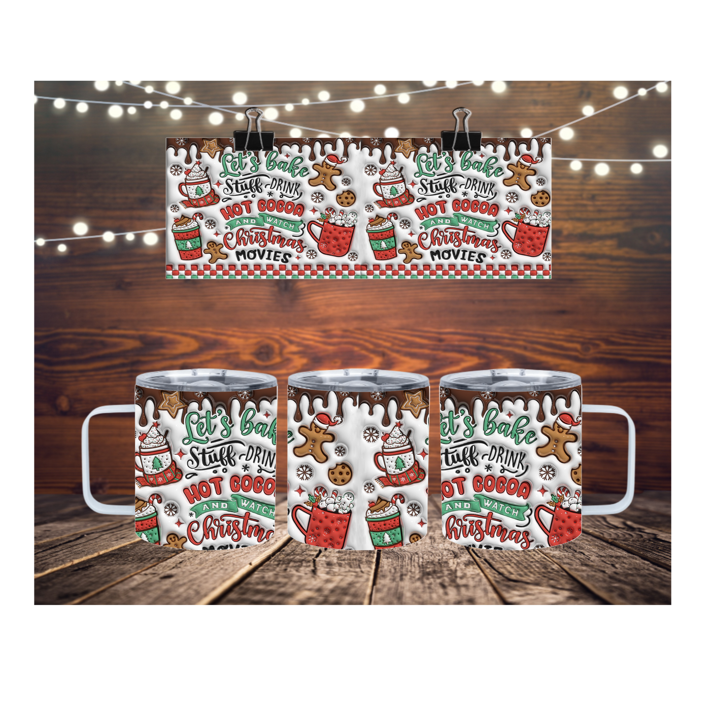 Hot Cocoa 12oz Insulated Mug with Lid