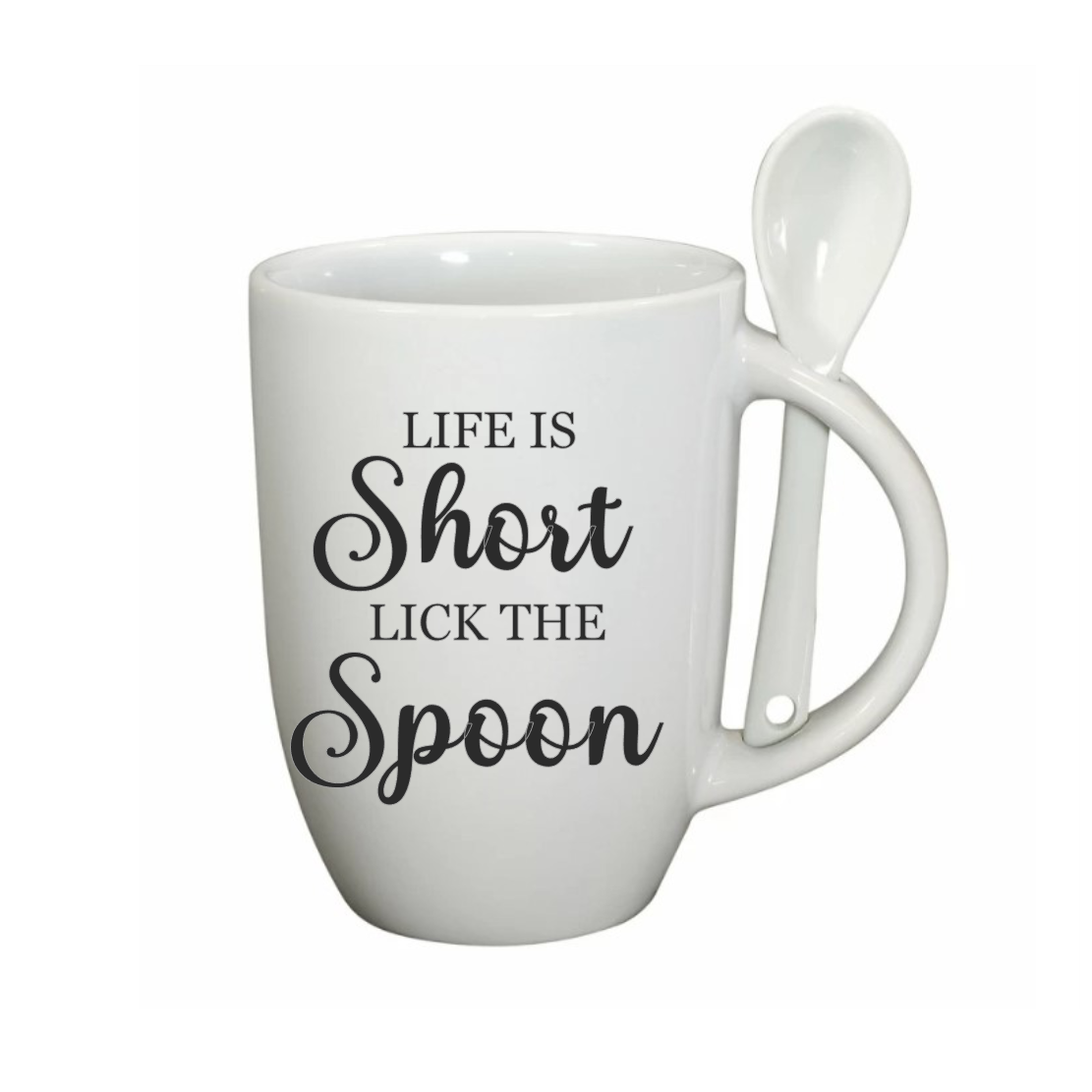 Life is Short Mug with Spoon