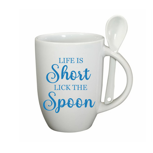 Life is Short Mug with Spoon