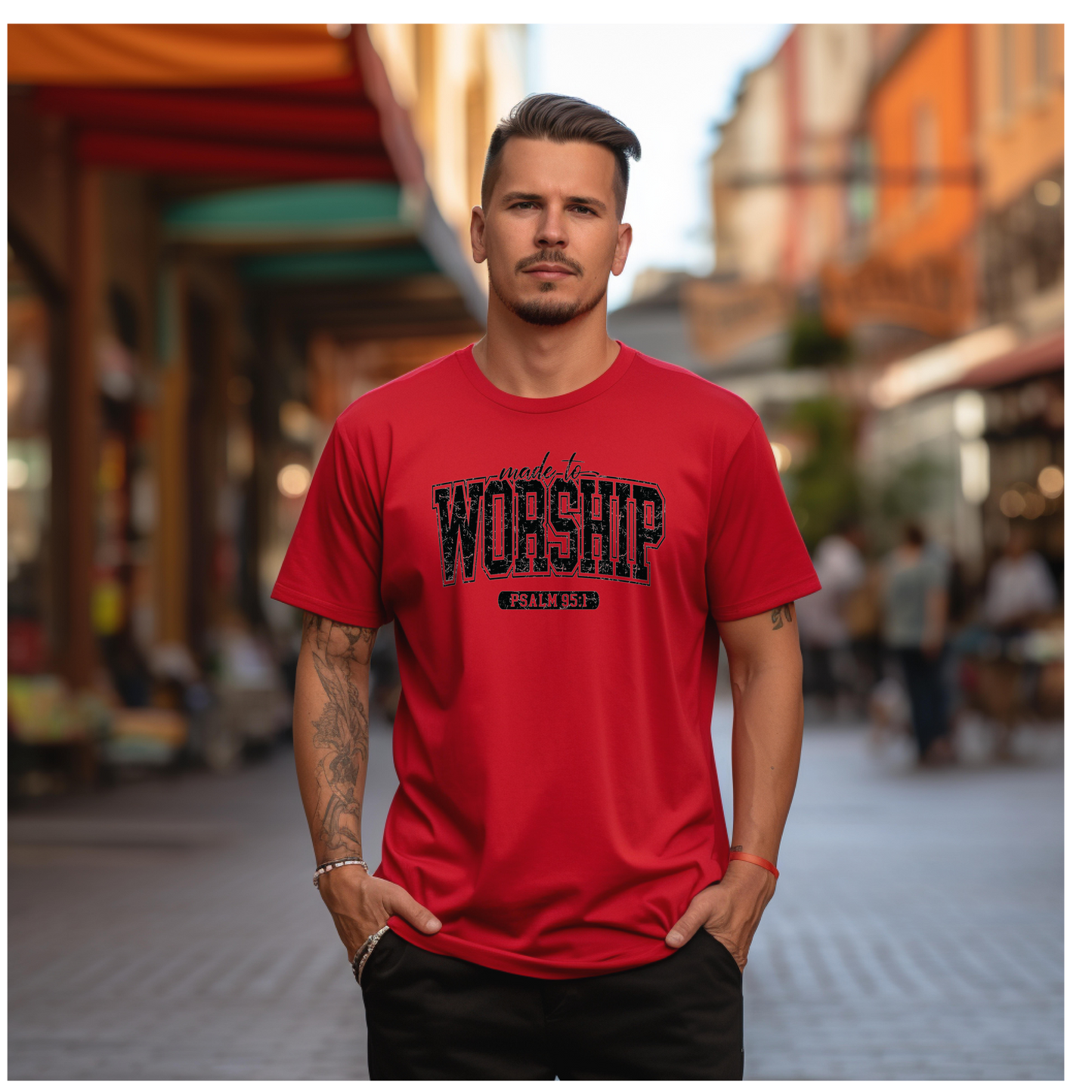 Made to Worship T-shirt (Black Words)