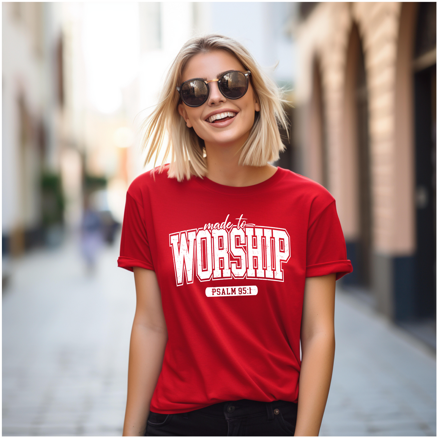 Made to Worship T-shirt (White Words)