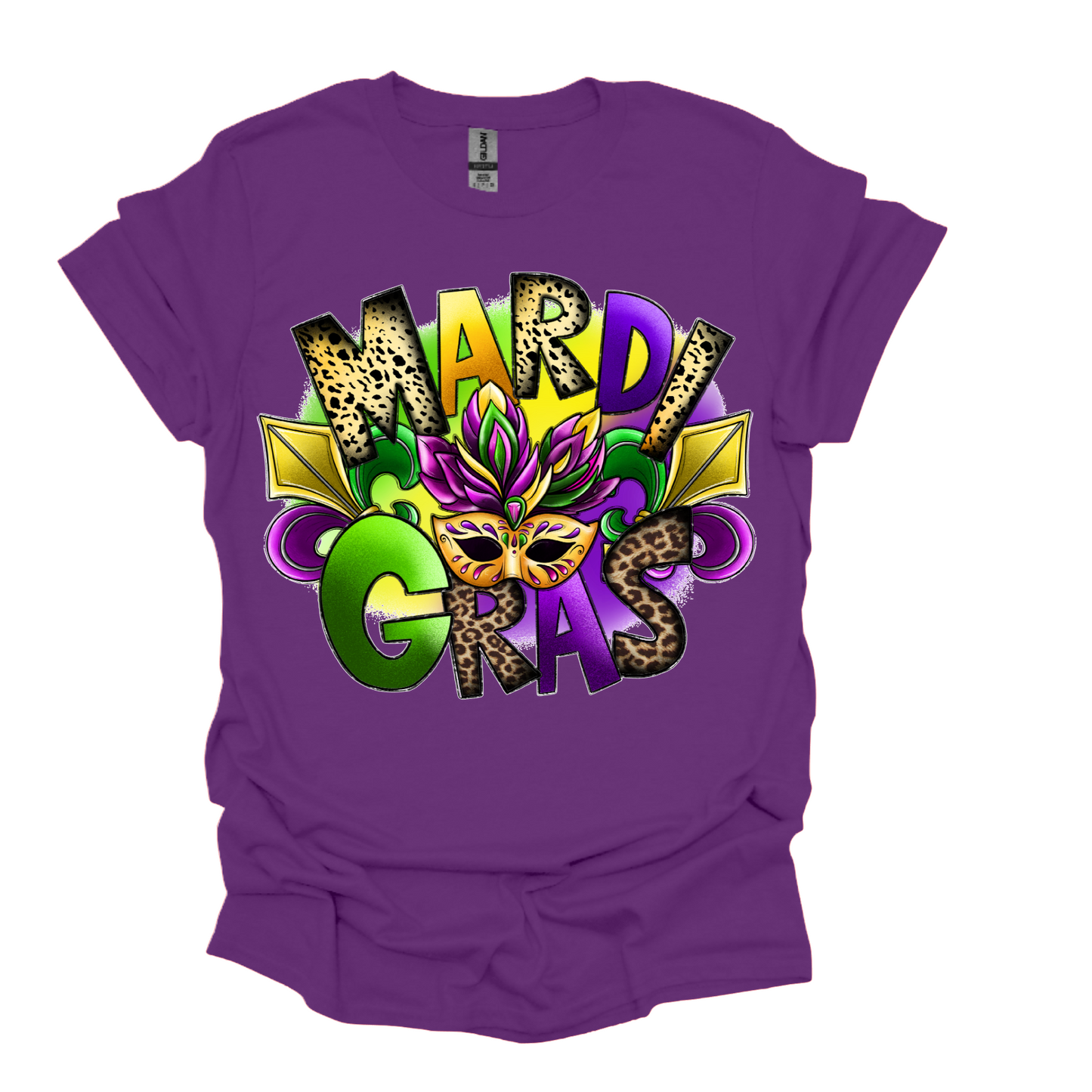 Leopard Mardi Gras T-Shirt or Hoodie (Made in the USA)
