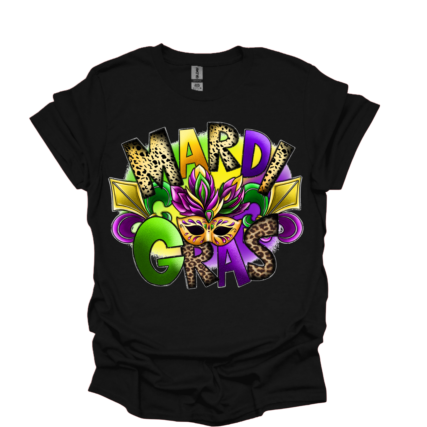 Leopard Mardi Gras T-Shirt or Hoodie (Made in the USA)