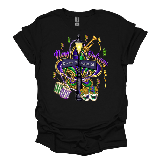 Mardi Gras Street Sign T-Shirt or Hoodie