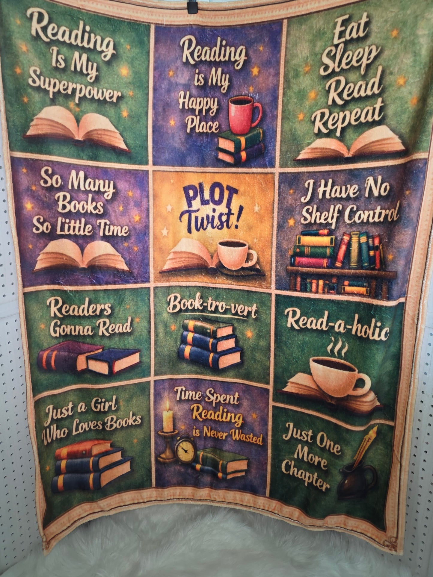 Book Lovers - Patchwork Design Throw Blanket