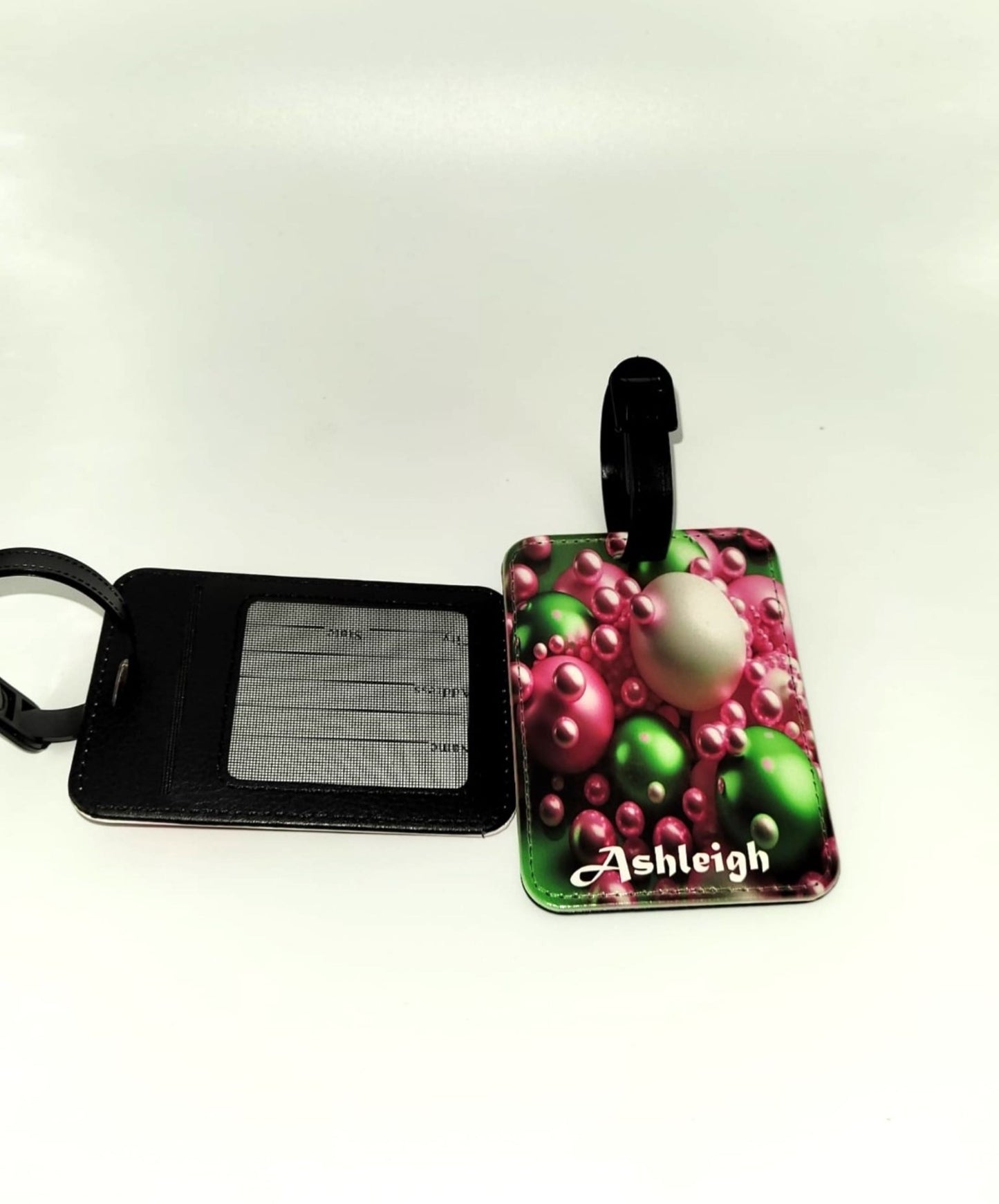 Pink and Green Luggage Tags