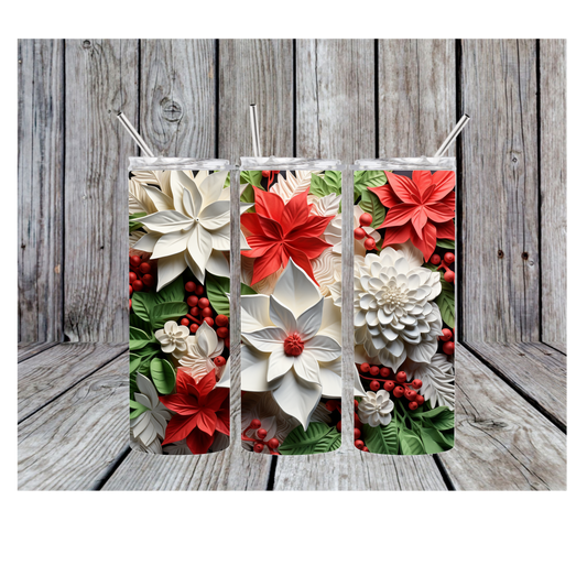 Poinsettia 20oz Skinny Tumbler
