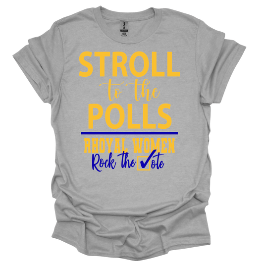 Stroll To The Polls T-Shirt - Gold and Blue