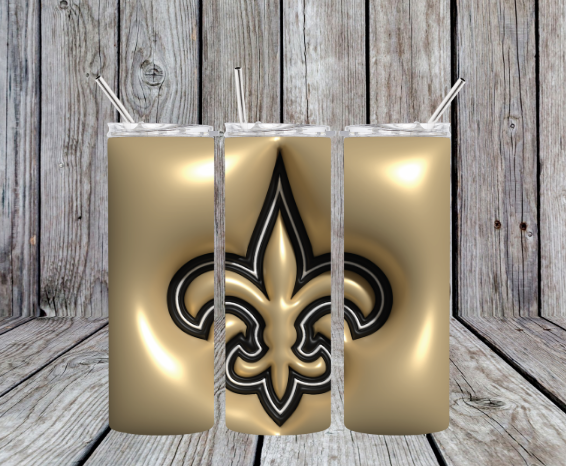 3D Fleur De Lis 20oz Skinny Tumbler (Made in The USA)