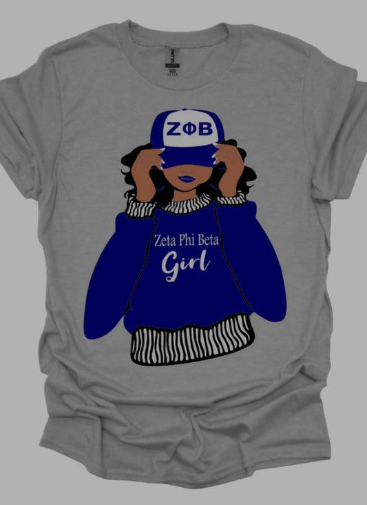 Zeta Girl Baseball Cap T-shirt (OBZ Special)