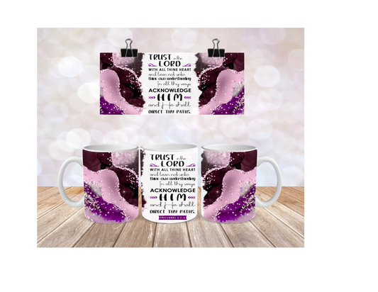 Trust In The Lord Purple Ceramic Mug