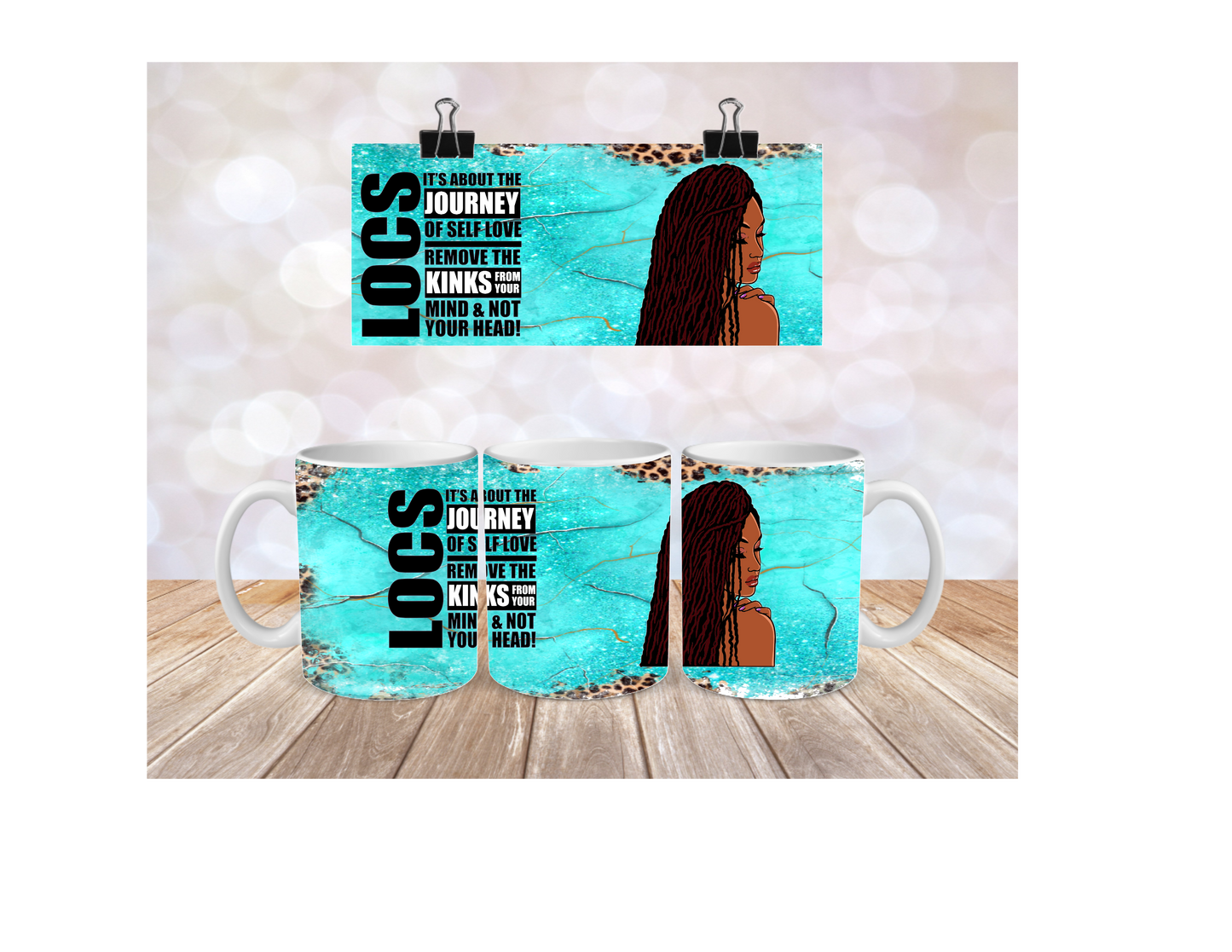 Locs Journey Turquoise Ceramic Mug