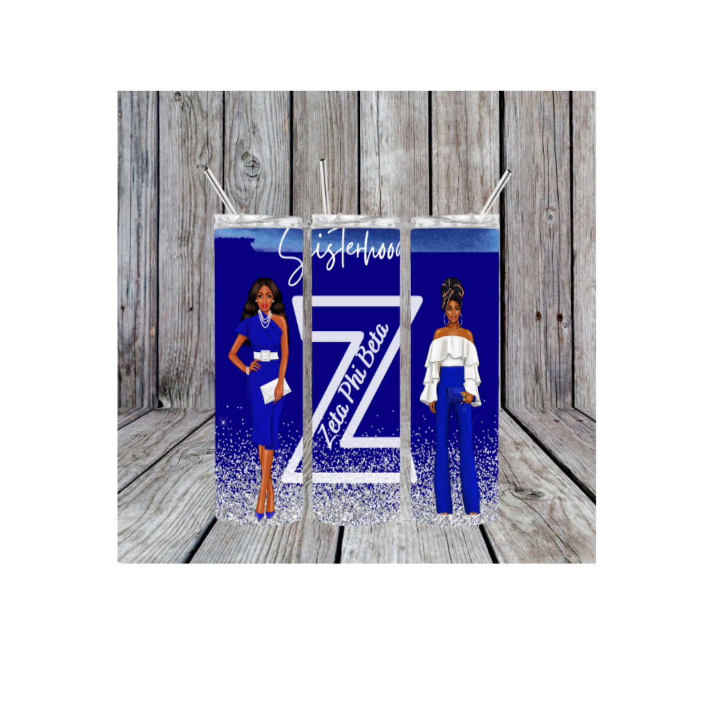 Zeta Phi Beta Sisterhood 12oz Skinny Tumbler