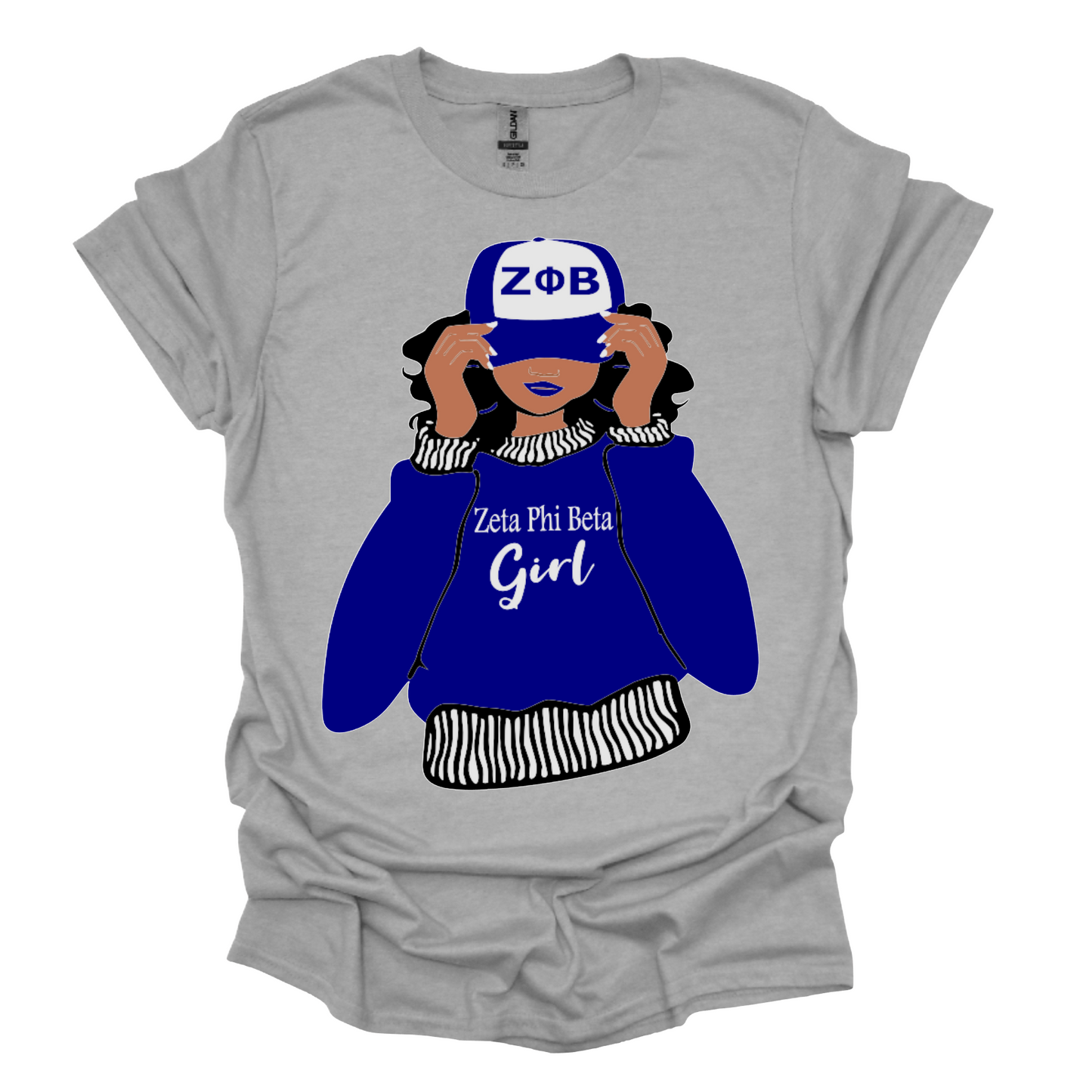 Zeta Phi Beta Baseball Cap Girl T-Shirt - Blue