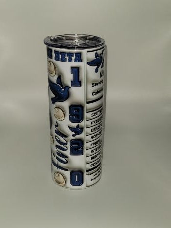 Zeta Phi Beta 3D Pearl Nutrition Facts 20oz Skinny Tumbler