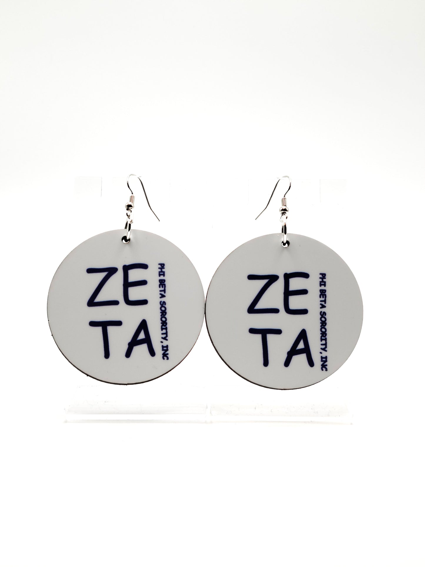 Zeta Phi Beta Stacked Round Earrings