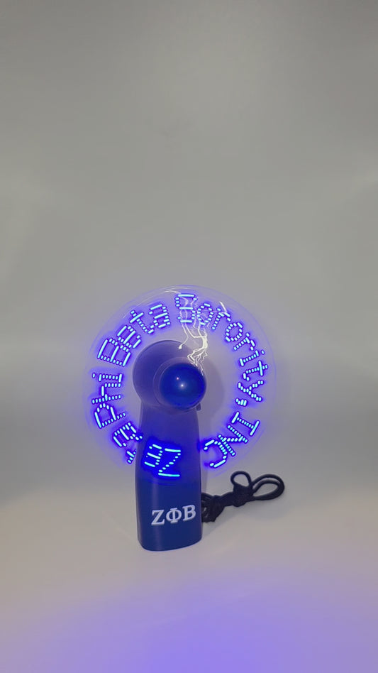Zeta Phi Beta LED Message Personal Fan