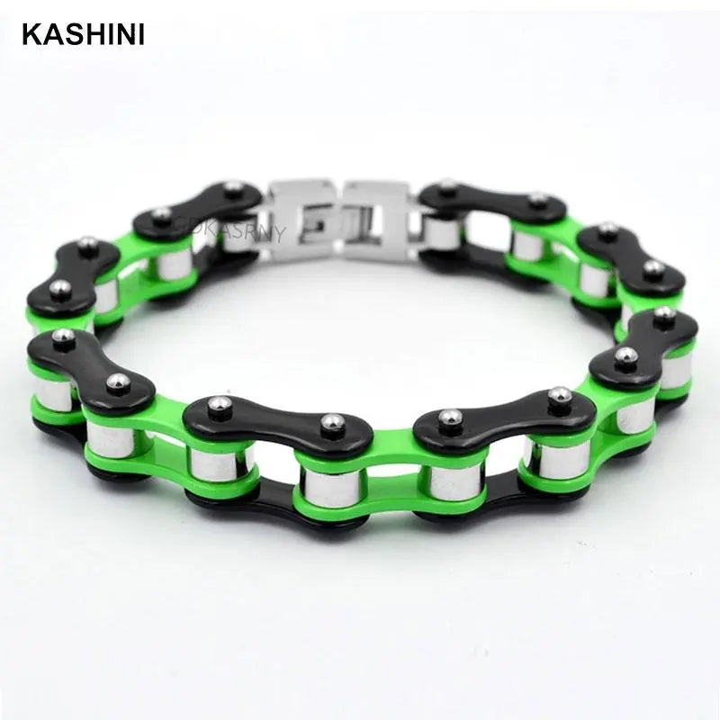 Men's Bracelets Bangles Punk Biker Bicycle Motorcycle Multicolor Chain Bracelets For Men Stainless Steel Jewelry dropshipping