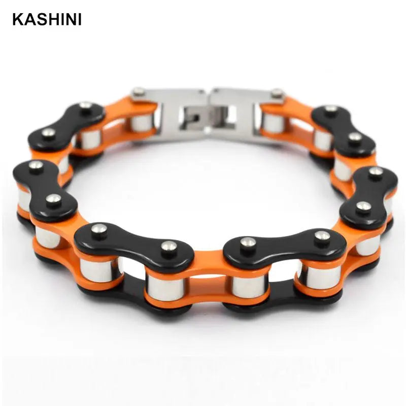 Men's Bracelets Bangles Punk Biker Bicycle Motorcycle Multicolor Chain Bracelets For Men Stainless Steel Jewelry dropshipping