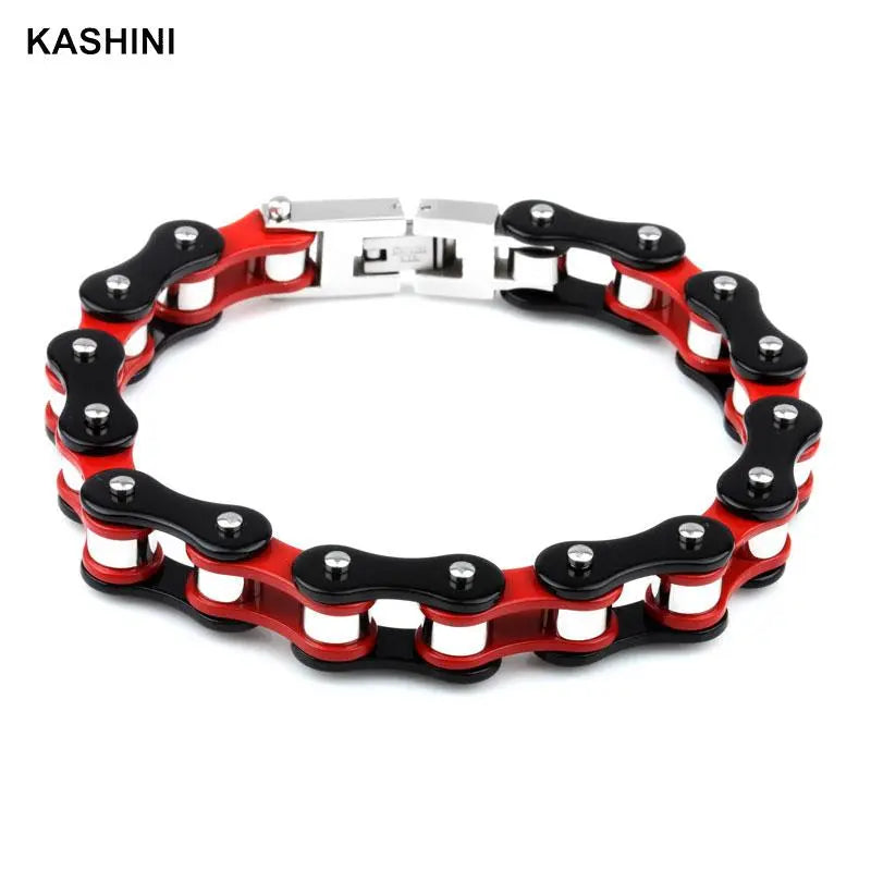 Men's Bracelets Bangles Punk Biker Bicycle Motorcycle Multicolor Chain Bracelets For Men Stainless Steel Jewelry dropshipping