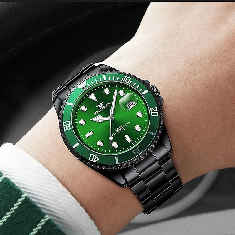 New Top Brand Men Watches Men's Stainless Steel Waterproof Fashion Quartz Watches Male Clock Luminous Men Luxury Watch