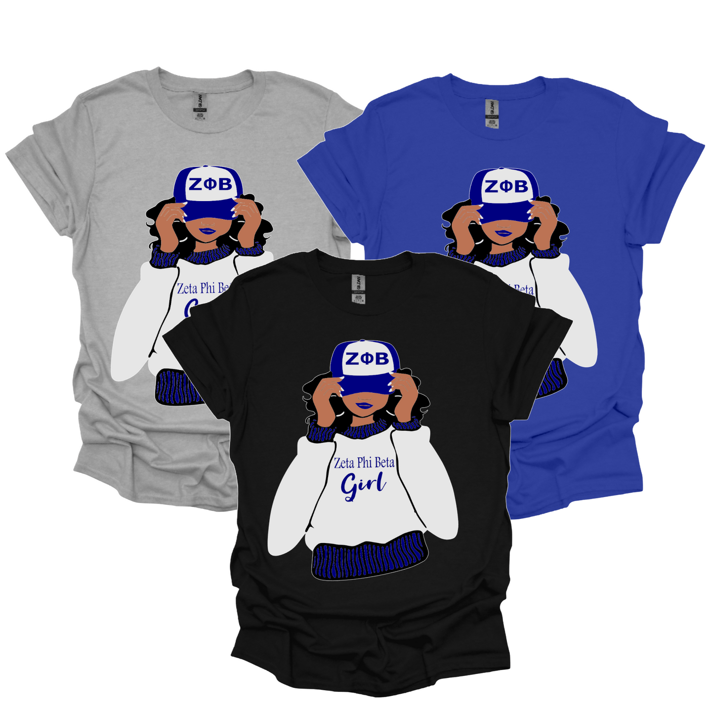 Zeta Phi Beta Baseball Cap Girl T-shirt - White