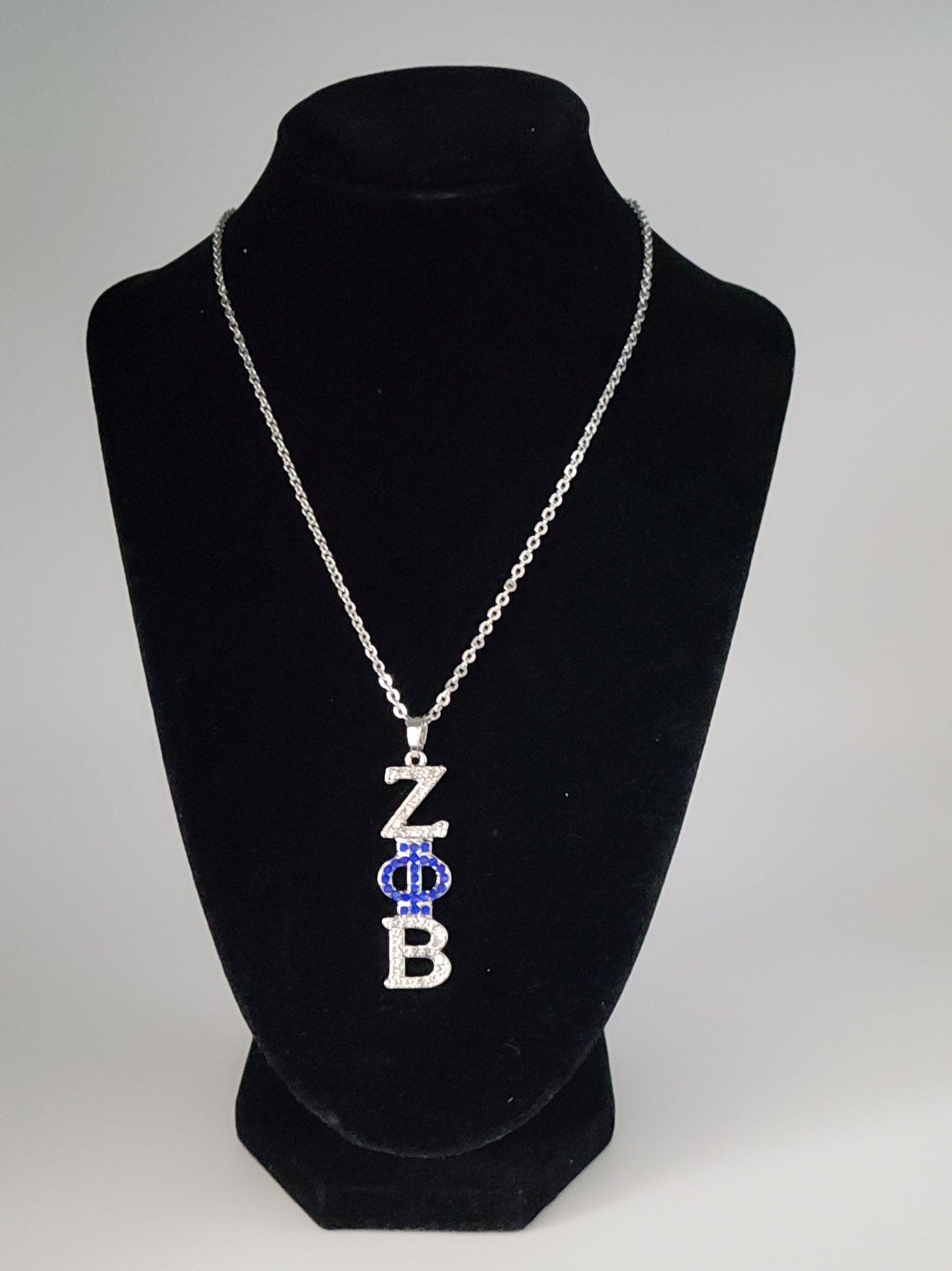 Zeta Phi Beta Bling Pendant Necklace