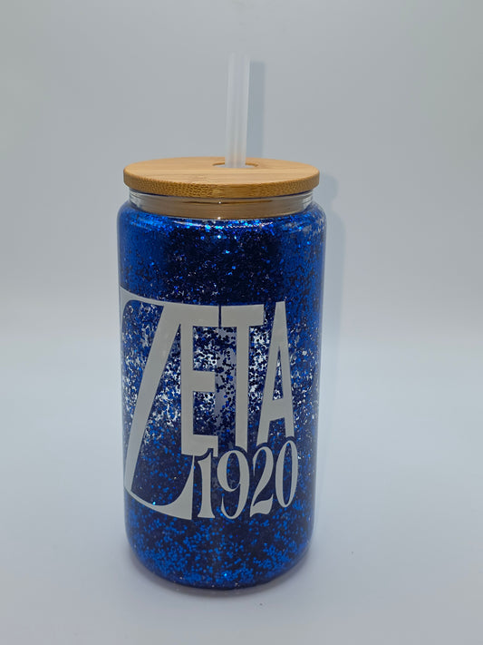 Zeta Phi Beta Glass Snow Globe Tumbler - PRE-ORDER
