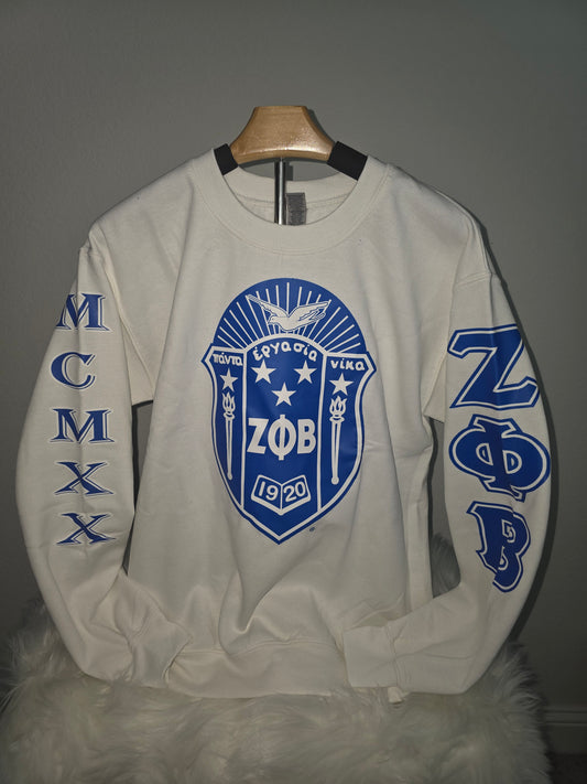 Zeta Phi Beta Crewneck shield Sweatshirt