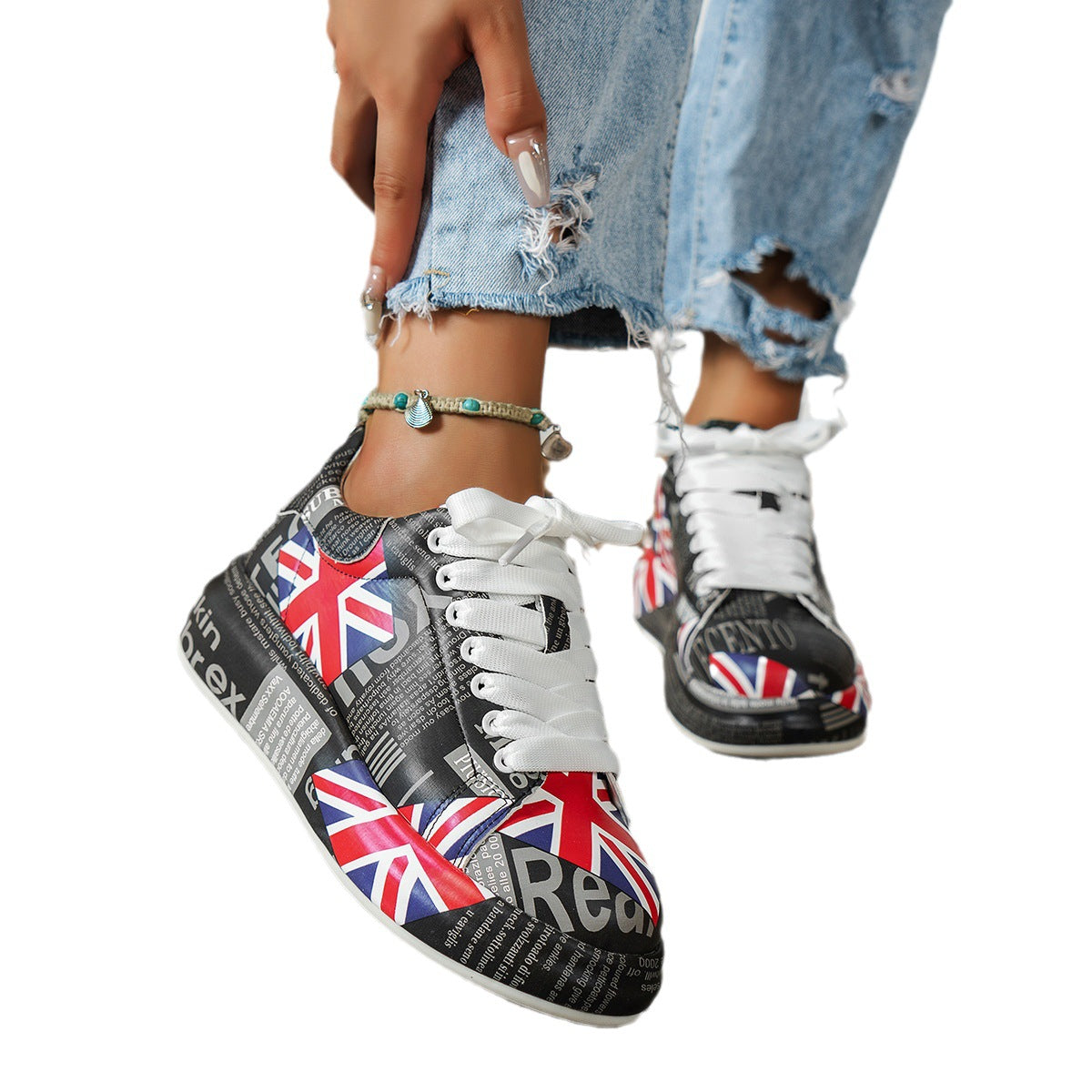 Women's Fashion Casual Platform Painted Sneakers