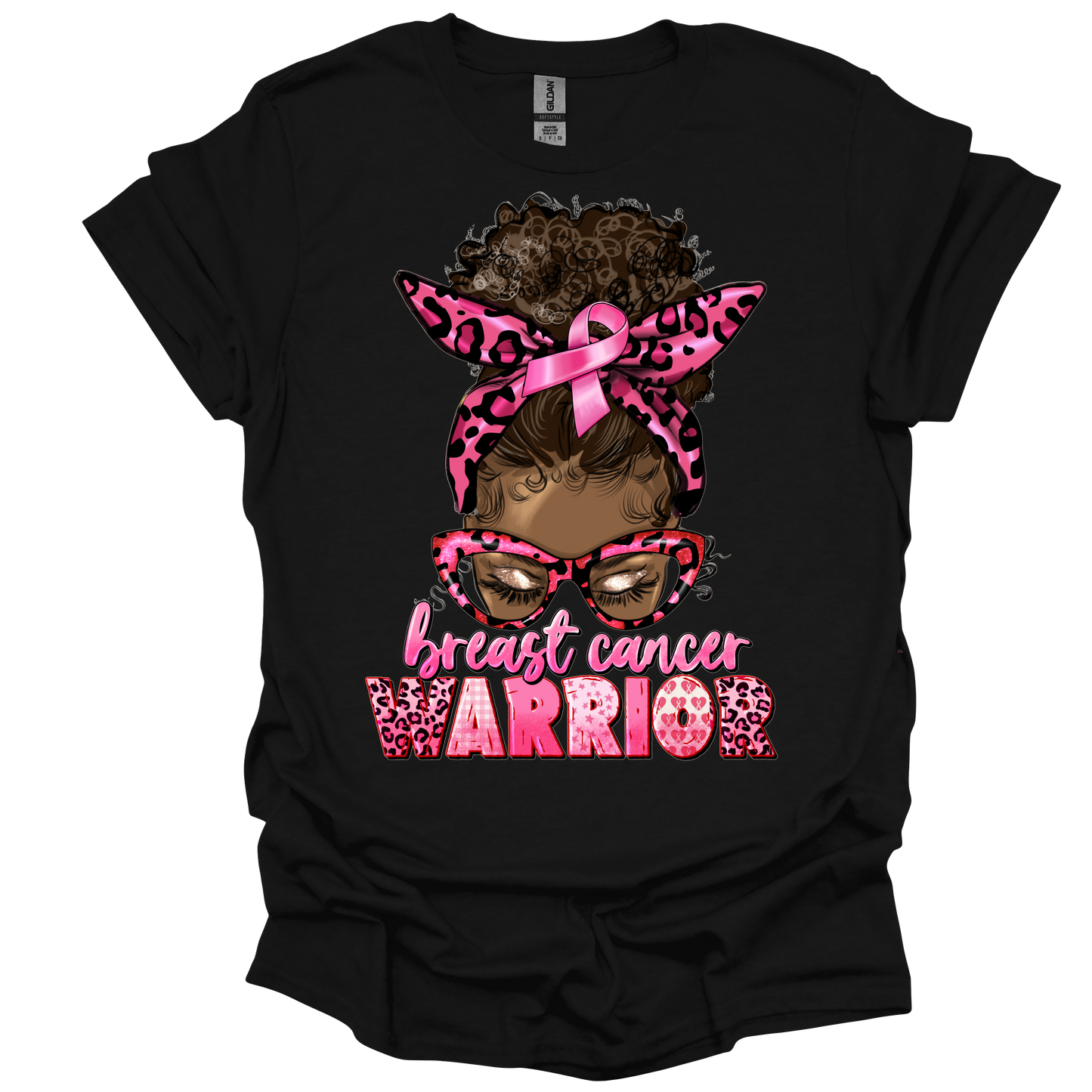 Breast Cancer Warrior Black Bun T-shirt