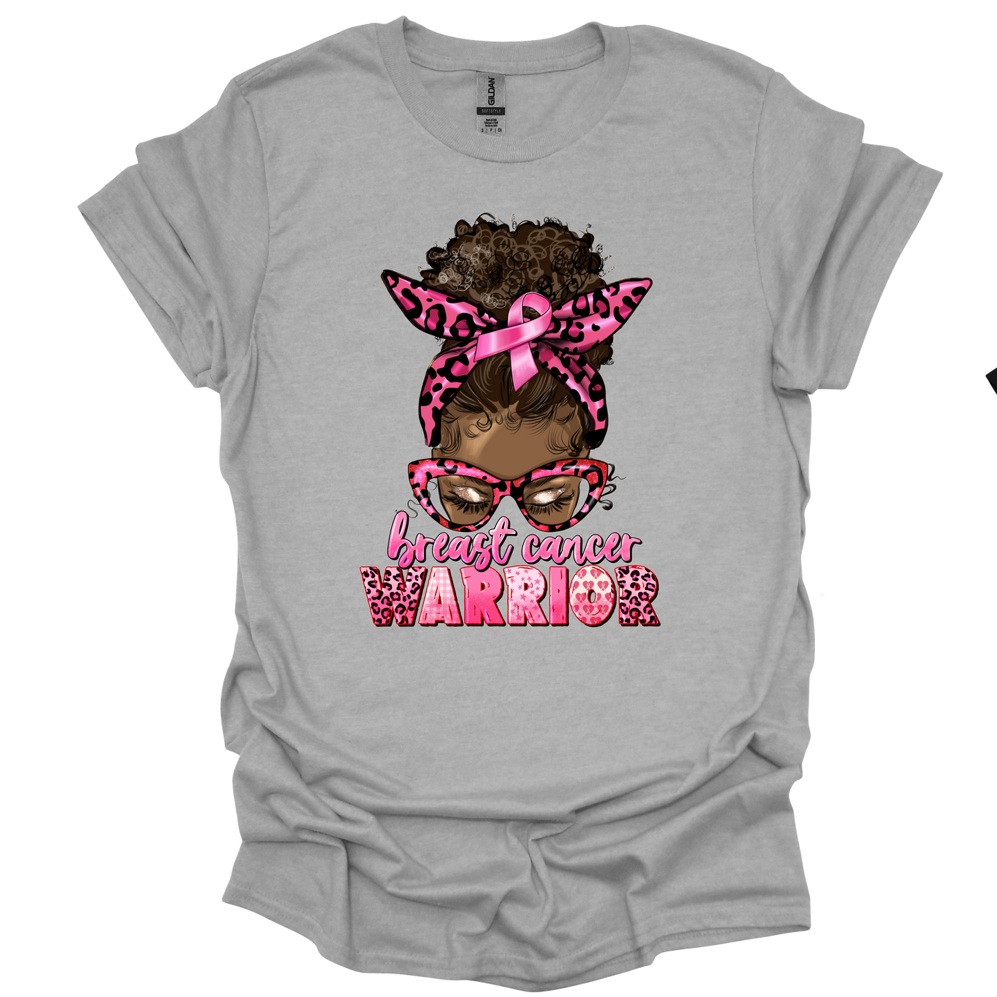 Breast Cancer Warrior Black Bun T-shirt