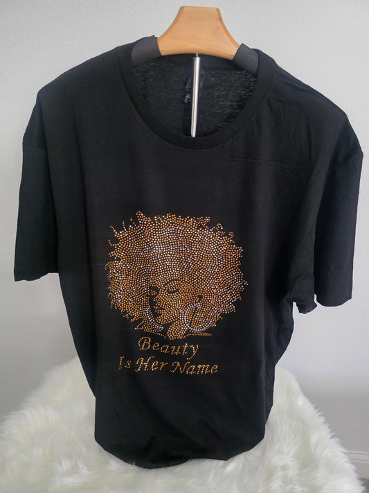 Beauty Is Her Name Bling T-Shirt