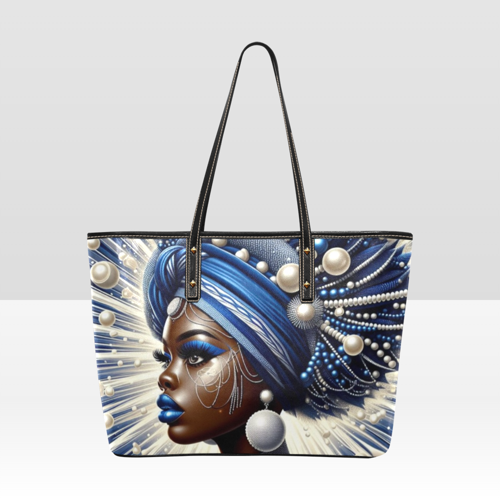 African Queen Blue and White Tote Bag - PRE-ORDER