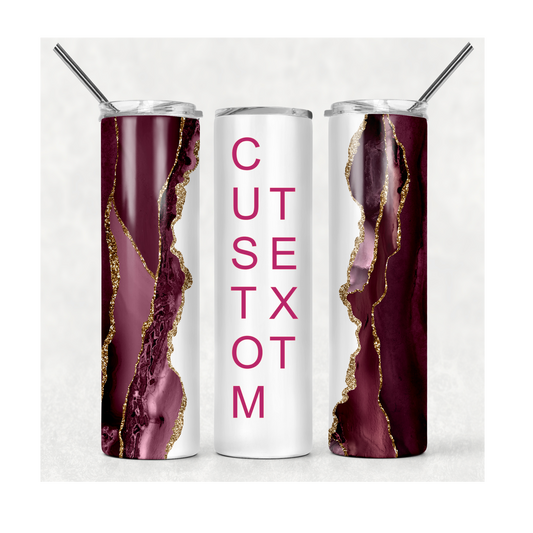 Burgundy Agate 20oz Skinny Tumbler (Made in the USA)