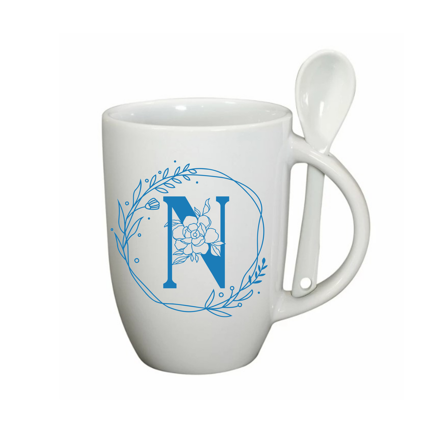 Floral Monogram Wreath Mug