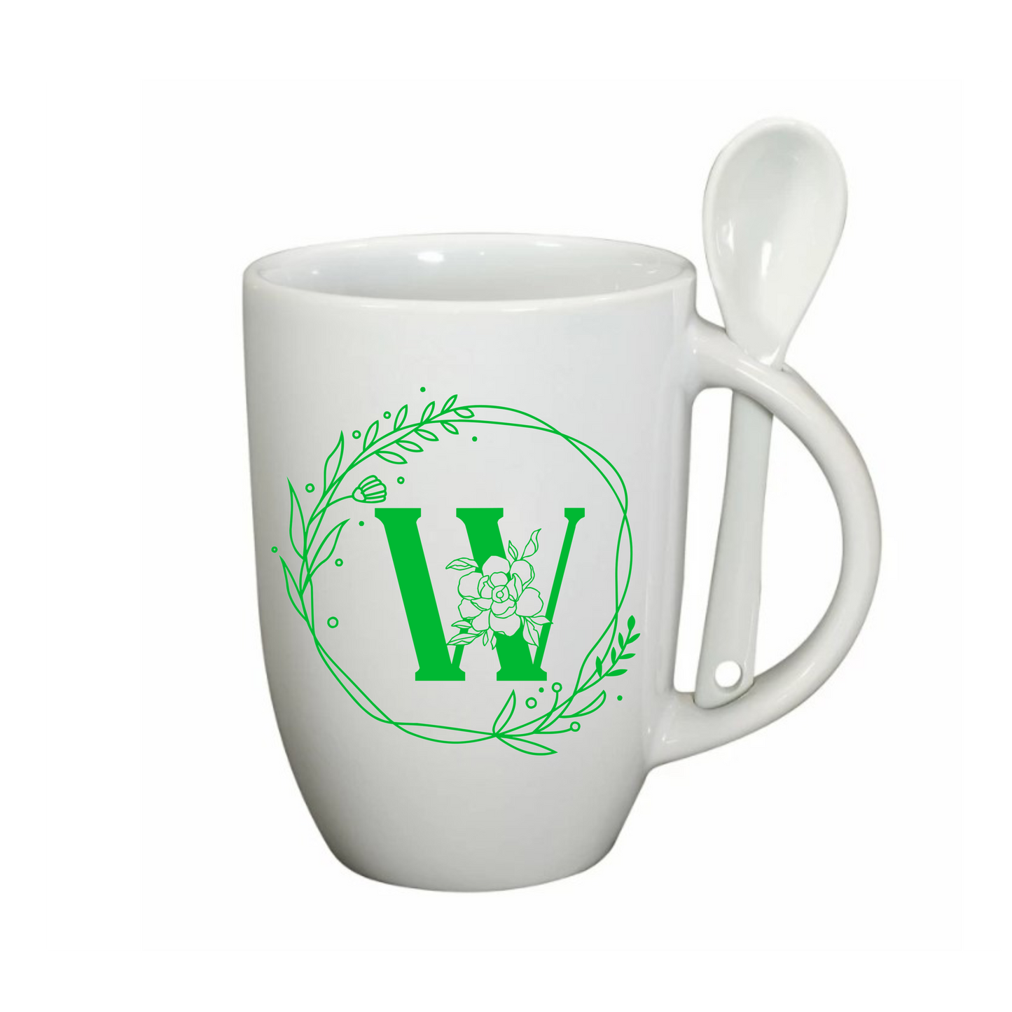 Floral Monogram Wreath Mug