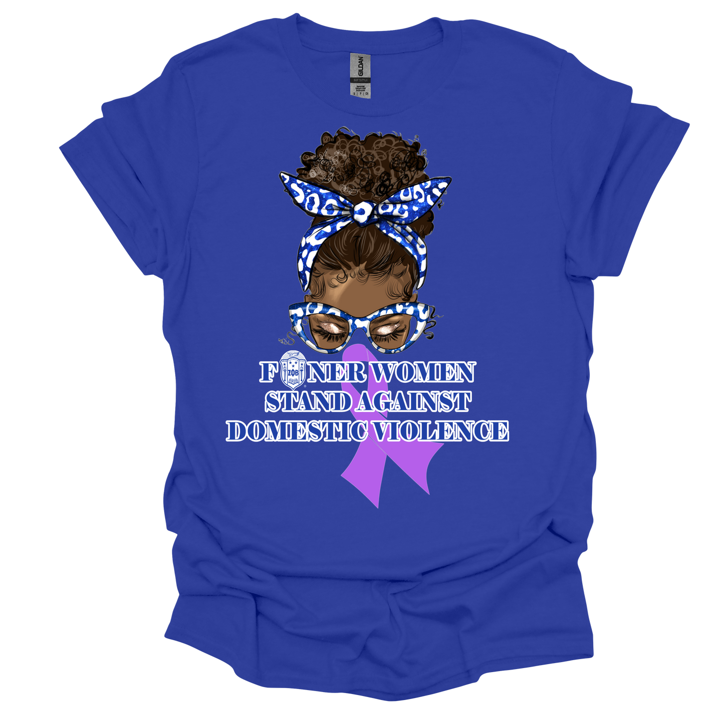 Zeta Phi Beta Domestic Violence Messy Bun Tee